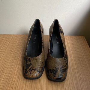 Bandolino Vintage Block Heel Snakeskin Heels